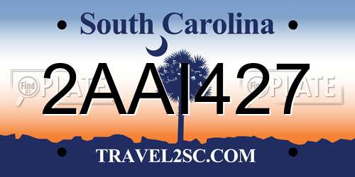 2AAI427 South Carolina License Plate