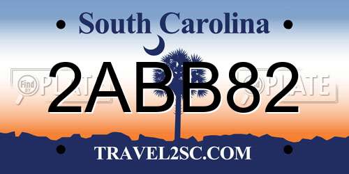 2ABB82 South Carolina License Plate