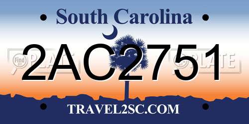 2AC2751 South Carolina License Plate