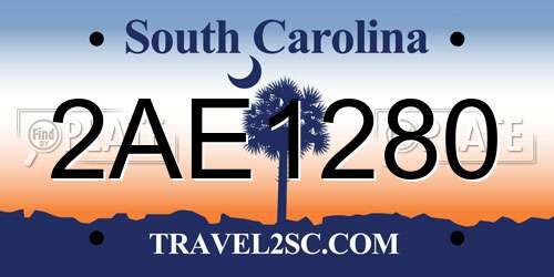 2AE1280 South Carolina License Plate