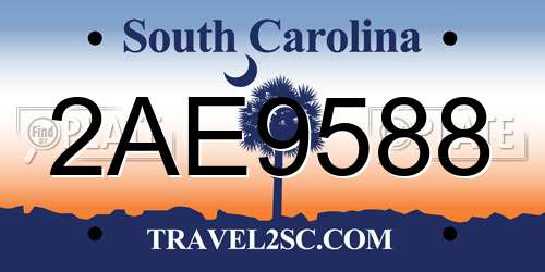 2AE9588 South Carolina License Plate