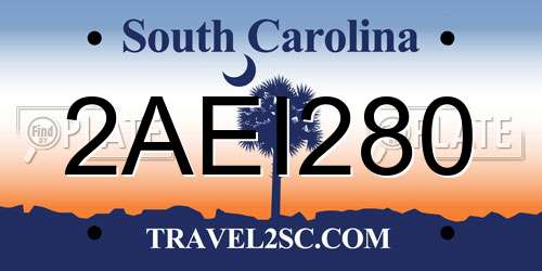 2AEI280 South Carolina License Plate