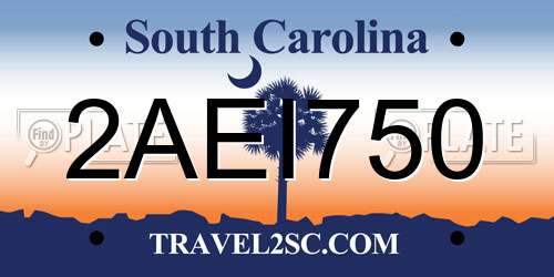 2AEI750 South Carolina License Plate