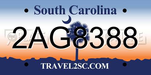 2AG8388 South Carolina License Plate