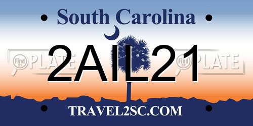 2AIL21 South Carolina License Plate