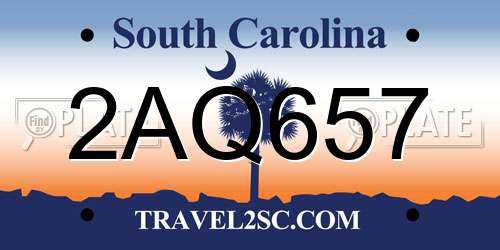2AQ657 South Carolina License Plate