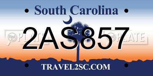 2AS857 South Carolina License Plate