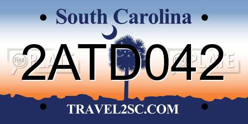 2ATD042 South Carolina License Plate