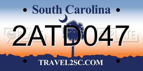 2ATD047 South Carolina License Plate
