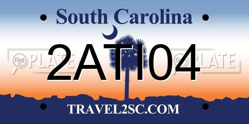 2ATI04 South Carolina License Plate