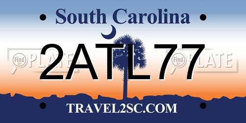 2ATL77 South Carolina License Plate