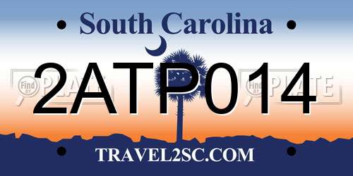 2ATP014 South Carolina License Plate
