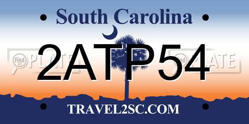 2ATP54 South Carolina License Plate
