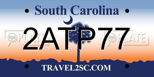 2ATP77 South Carolina License Plate