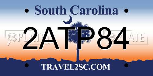 2ATP84 South Carolina License Plate