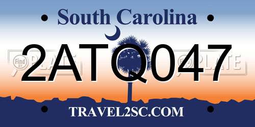 2ATQ047 South Carolina License Plate