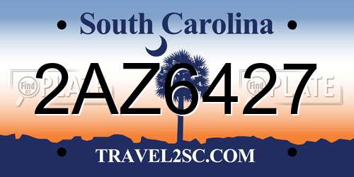 2AZ6427 South Carolina License Plate