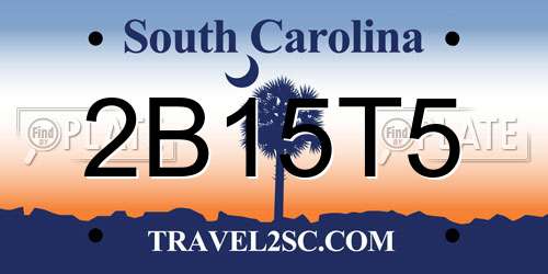 2B15T5 South Carolina License Plate