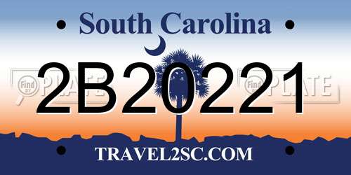2B20221 South Carolina License Plate