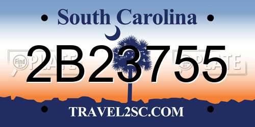 2B23755 South Carolina License Plate