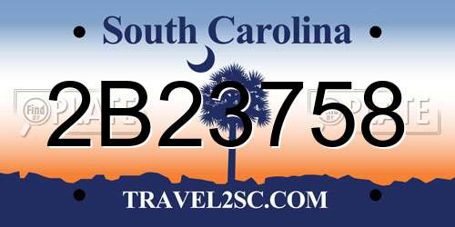 2B23758 South Carolina License Plate