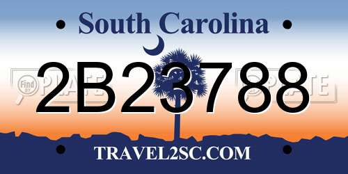2B23788 South Carolina License Plate