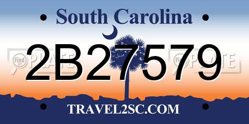 2B27579 South Carolina License Plate