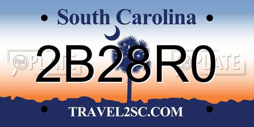 2B28R0 South Carolina License Plate