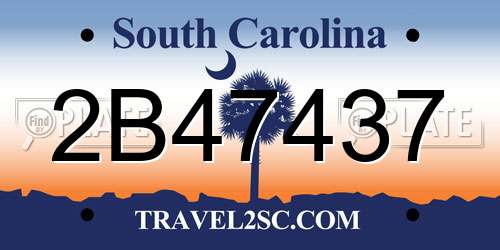 2B47437 South Carolina License Plate