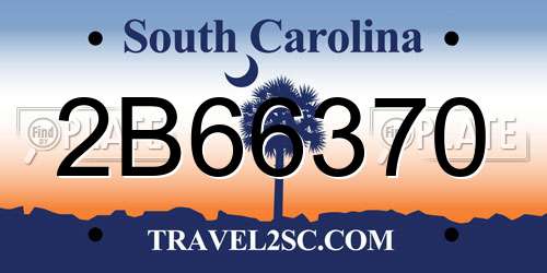 2B66370 South Carolina License Plate