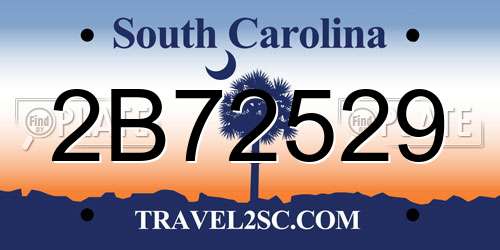 2B72529 South Carolina License Plate