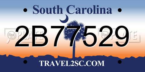 2B77529 South Carolina License Plate