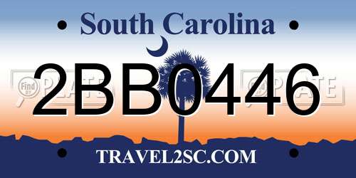 2BB0446 South Carolina License Plate