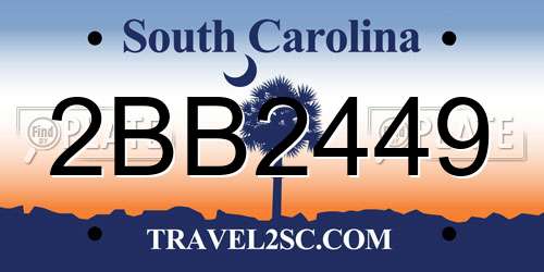 2BB2449 South Carolina License Plate
