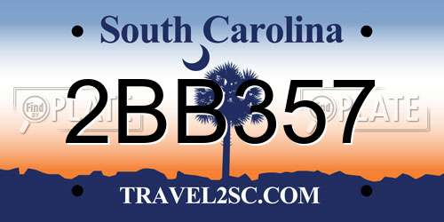 2BB357 South Carolina License Plate