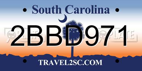 2BBD971 South Carolina License Plate
