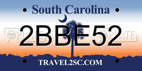 2BBE52 South Carolina License Plate