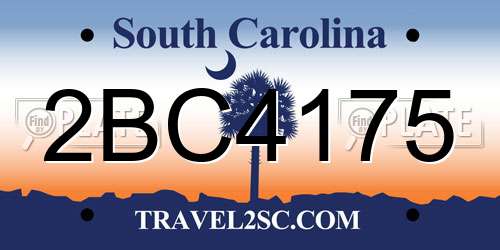 2BC4175 South Carolina License Plate