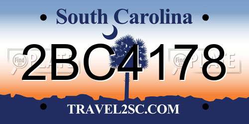2BC4178 South Carolina License Plate