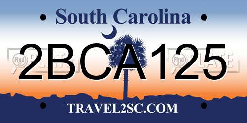 2BCA125 South Carolina License Plate