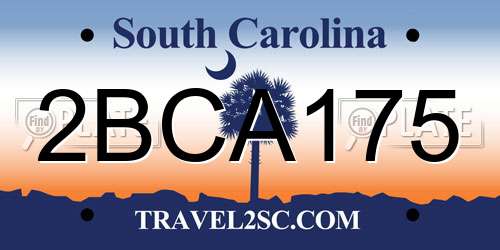 2BCA175 South Carolina License Plate