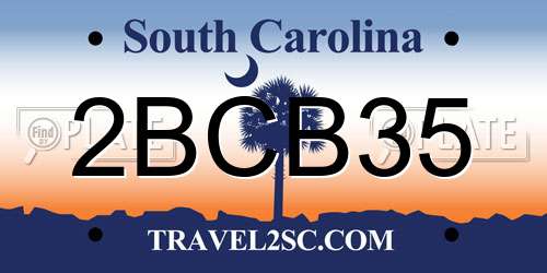2BCB35 South Carolina License Plate