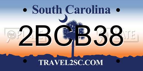 2BCB38 South Carolina License Plate