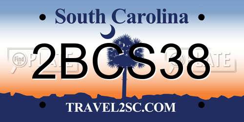2BCS38 South Carolina License Plate