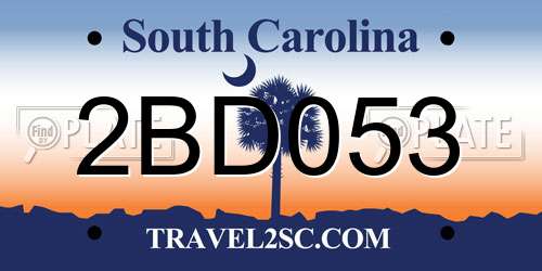 2BD053 South Carolina License Plate
