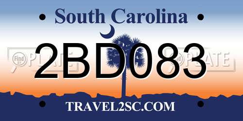 2BD083 South Carolina License Plate