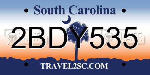 2BDY535 South Carolina License Plate