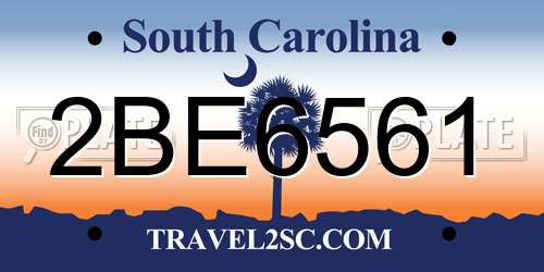 2BE6561 South Carolina License Plate