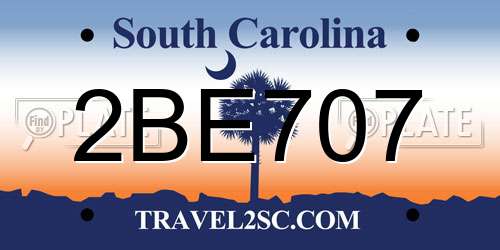 2BE707 South Carolina License Plate