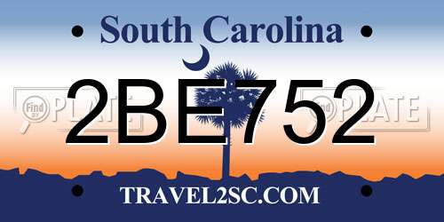 2BE752 South Carolina License Plate